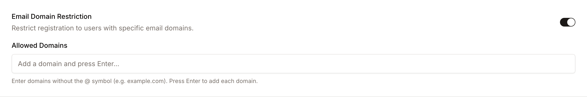 Email Domain Allowlist