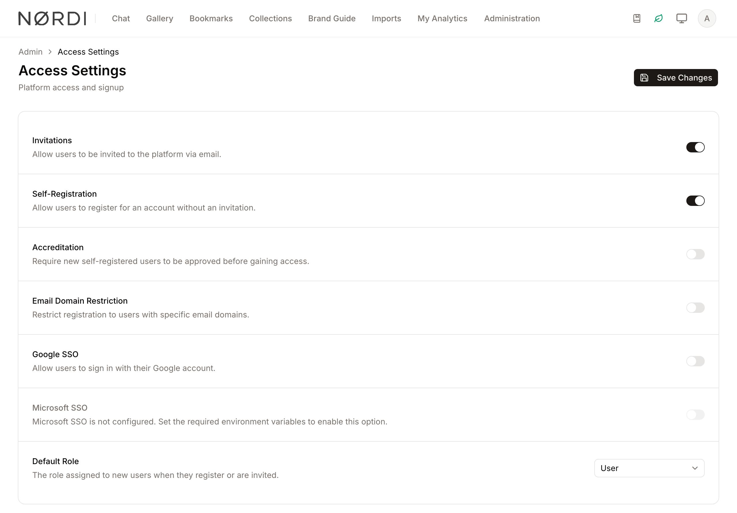 Access Settings overview