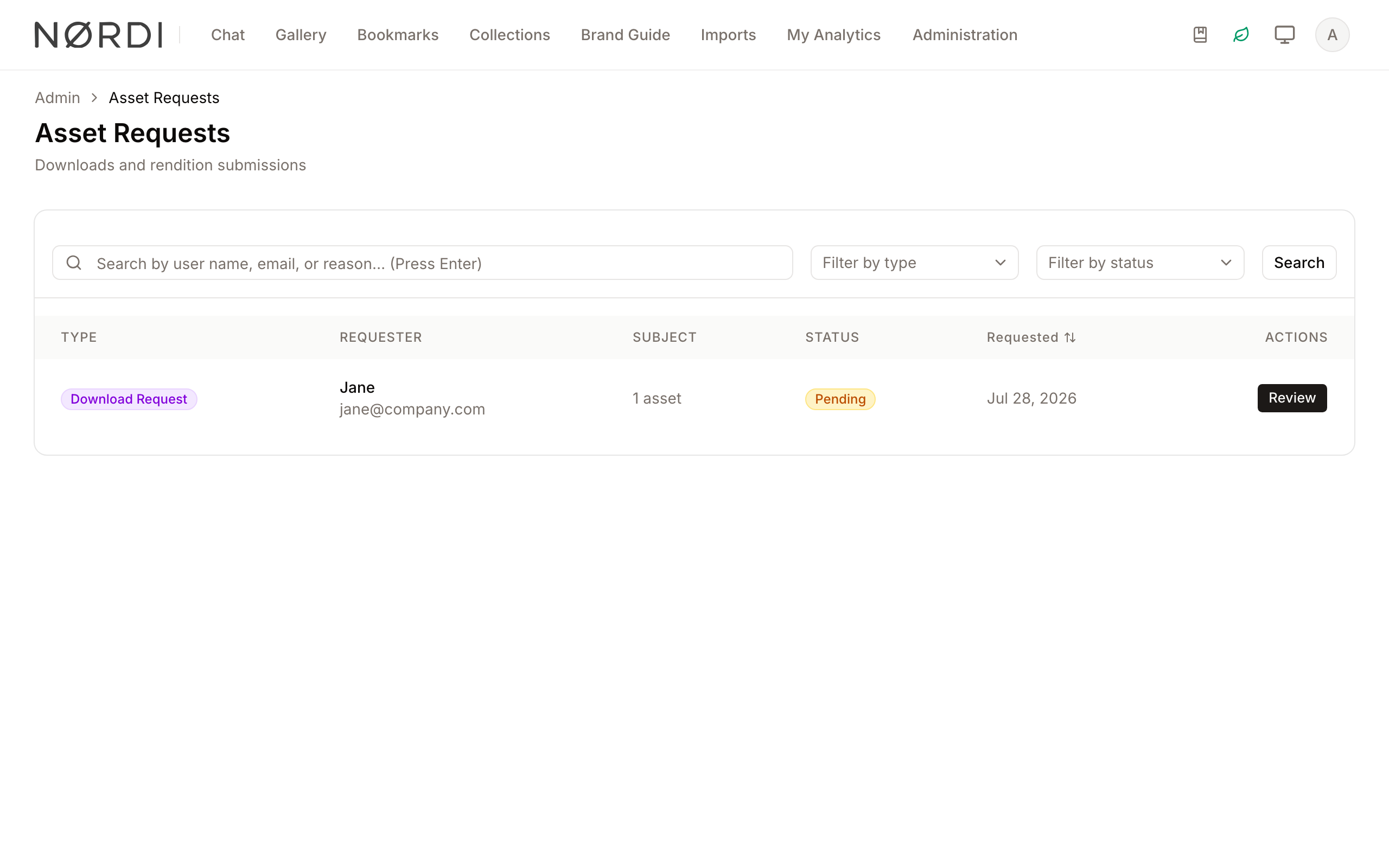 Asset Requests overview