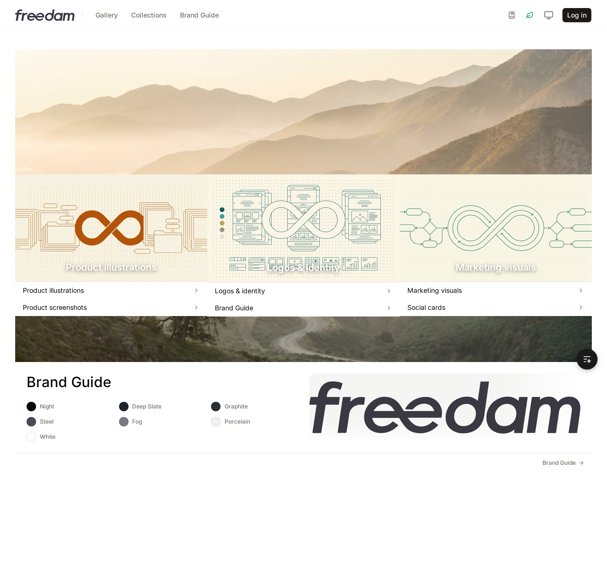 The public homepage as an anonymous visitor sees it, with the Log in button in the header