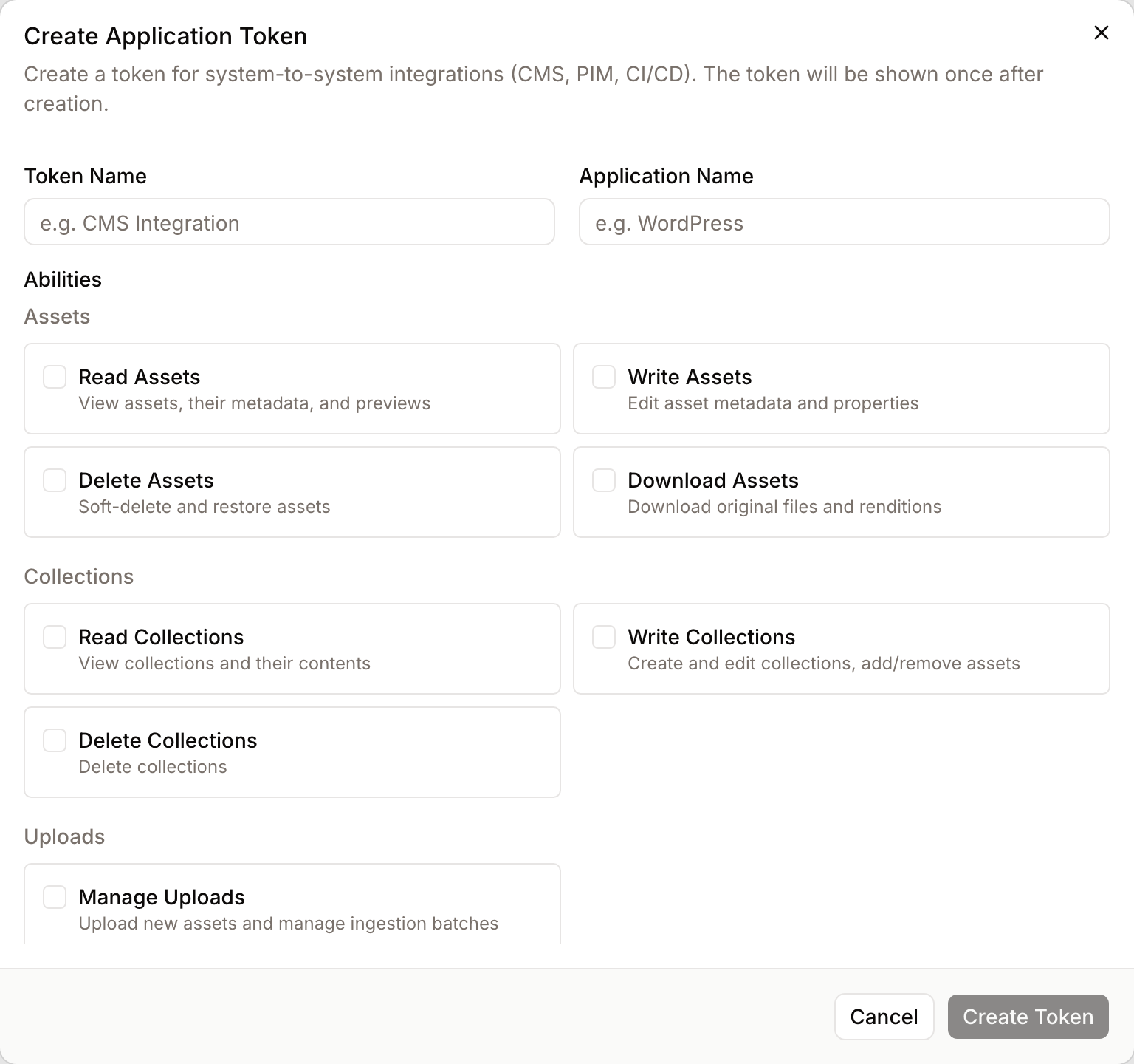 Create Application Token