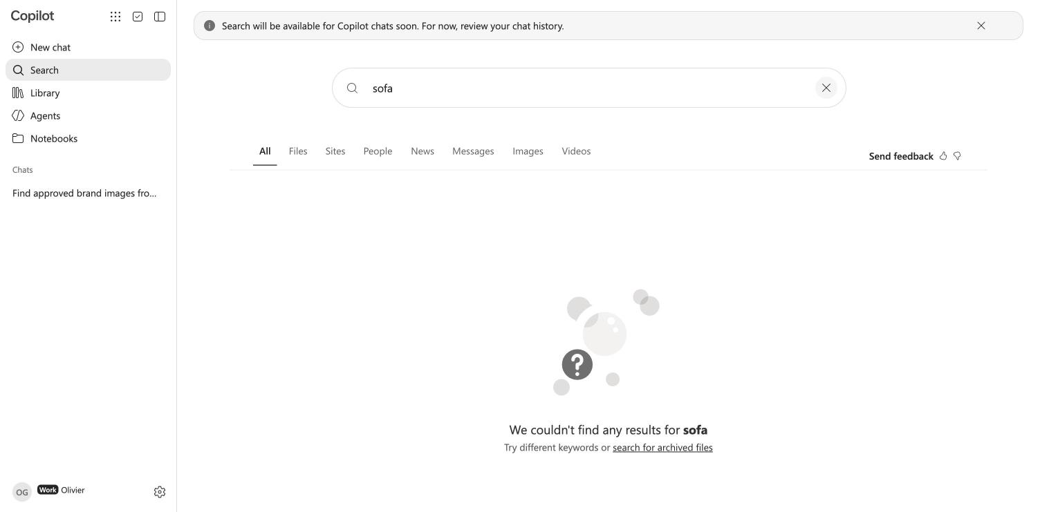 Search page without results