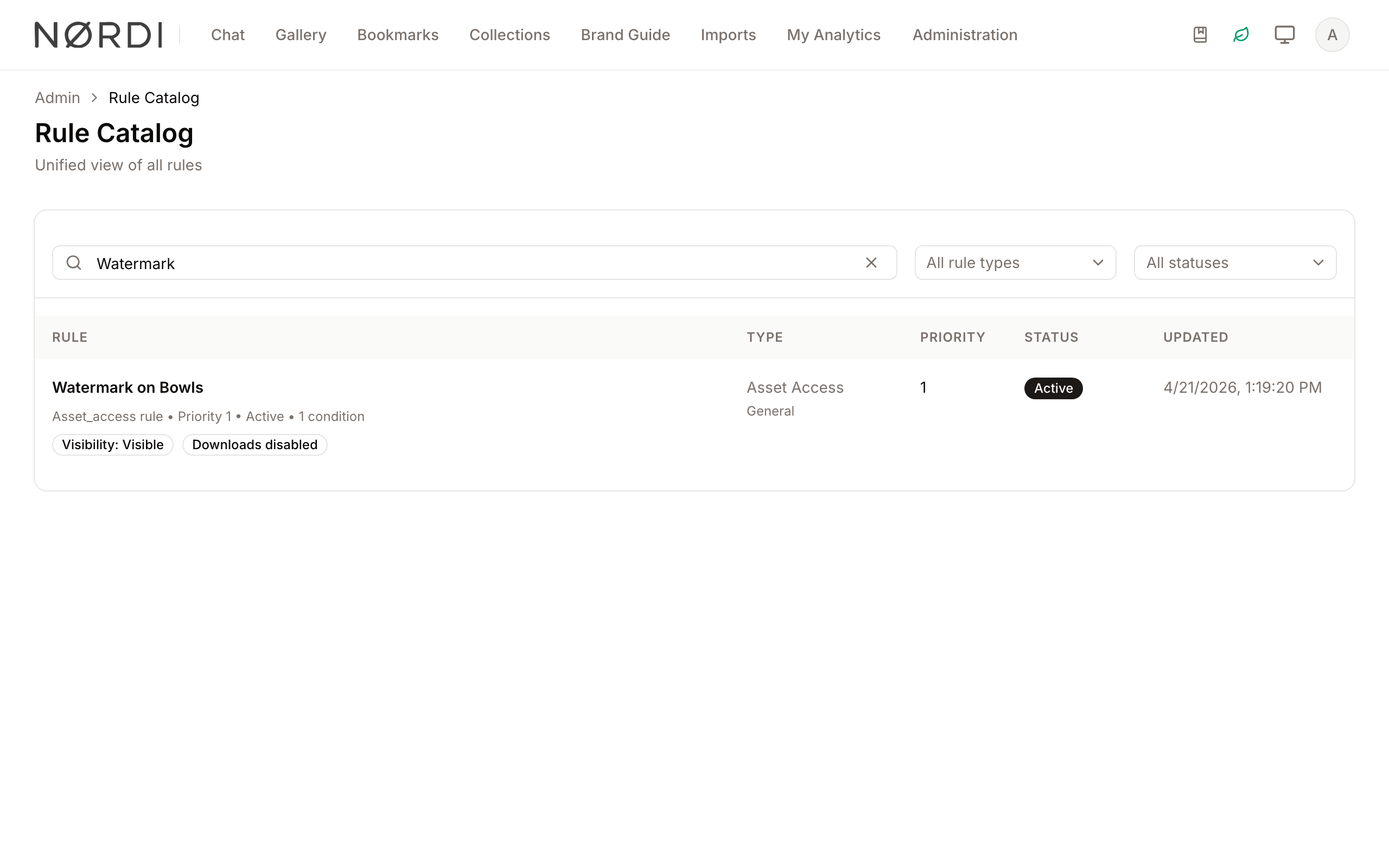 Search rules by name or description