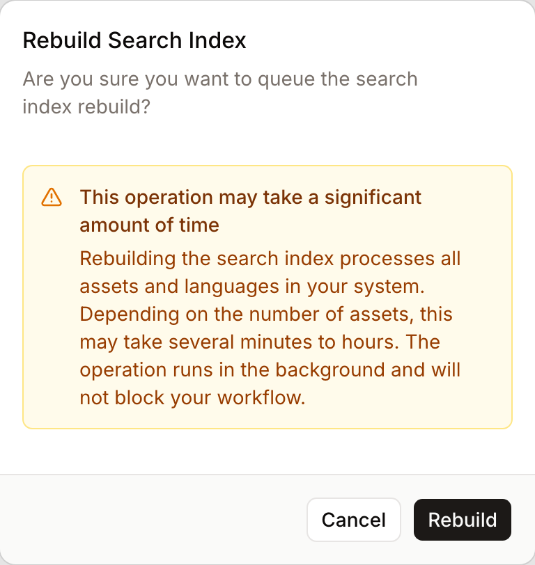 Rebuild index