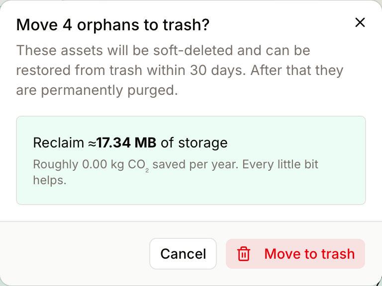 Delete confirmation dialog