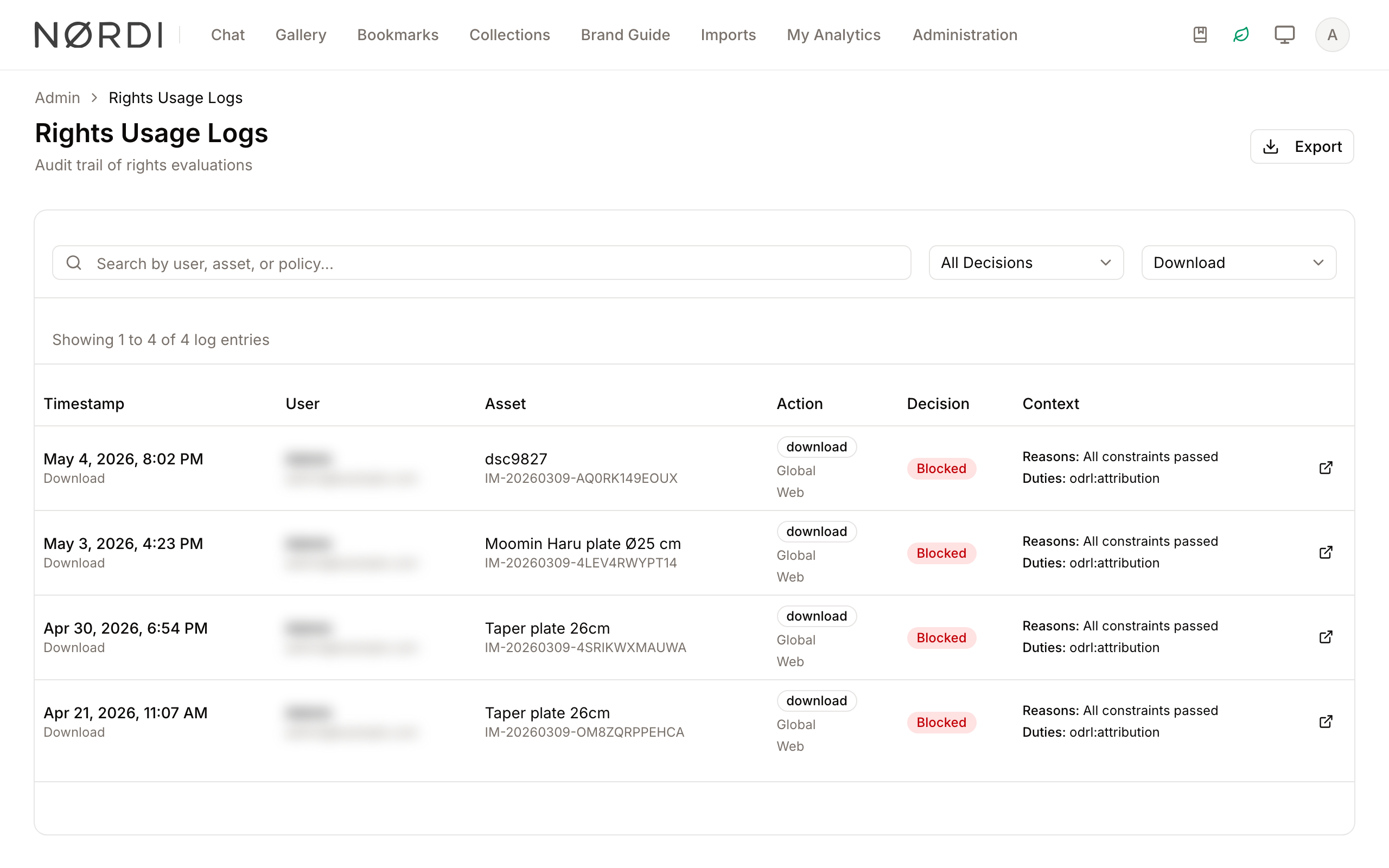 Filtered results ready to export