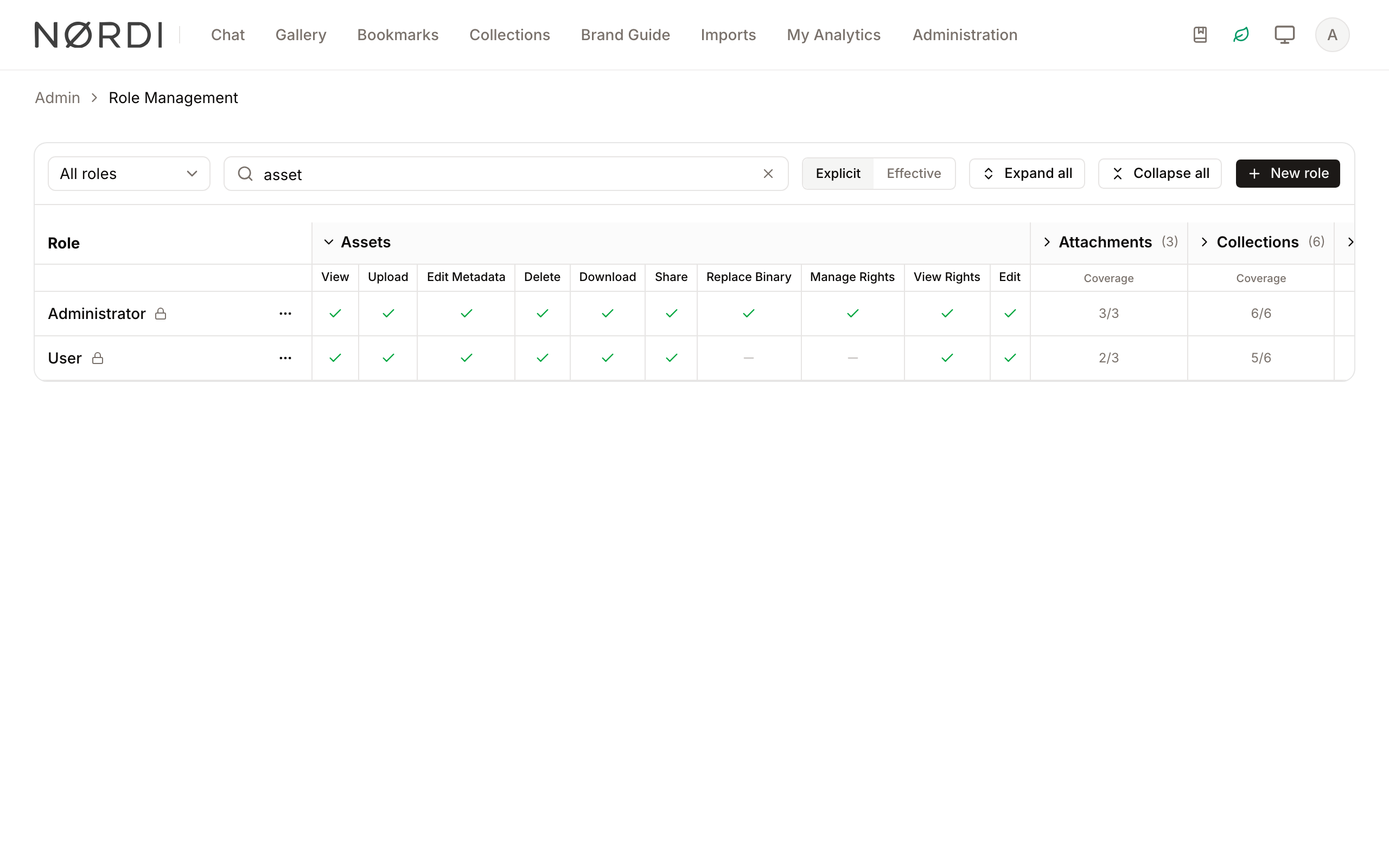 Matrix toolbar