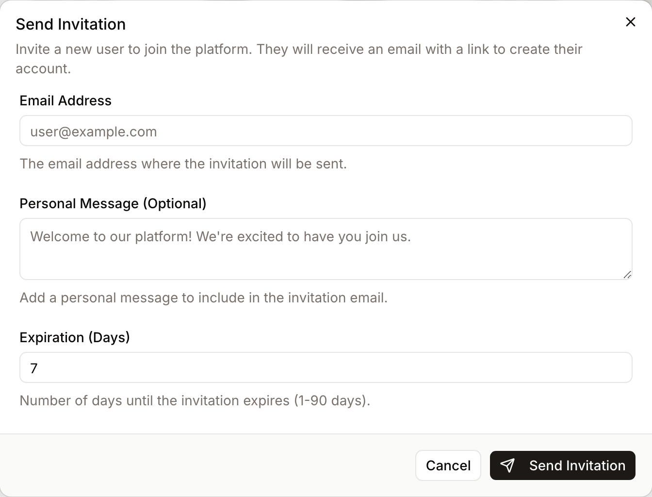 Send Invitation
