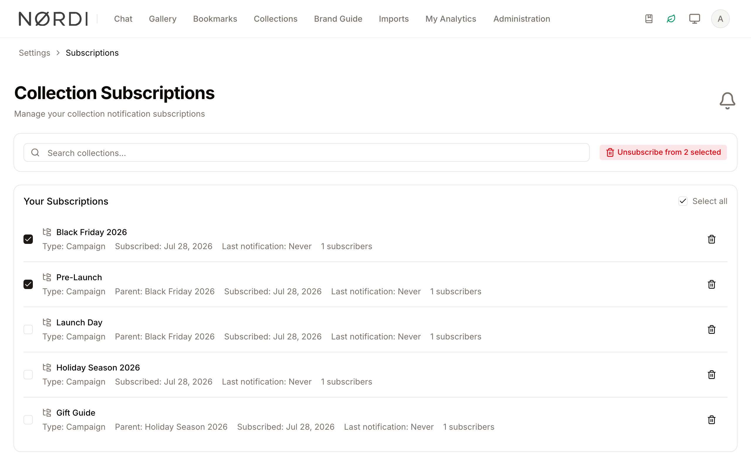 Bulk unsubscribe action