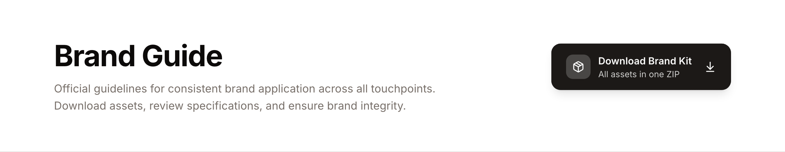 Brand Guide overview