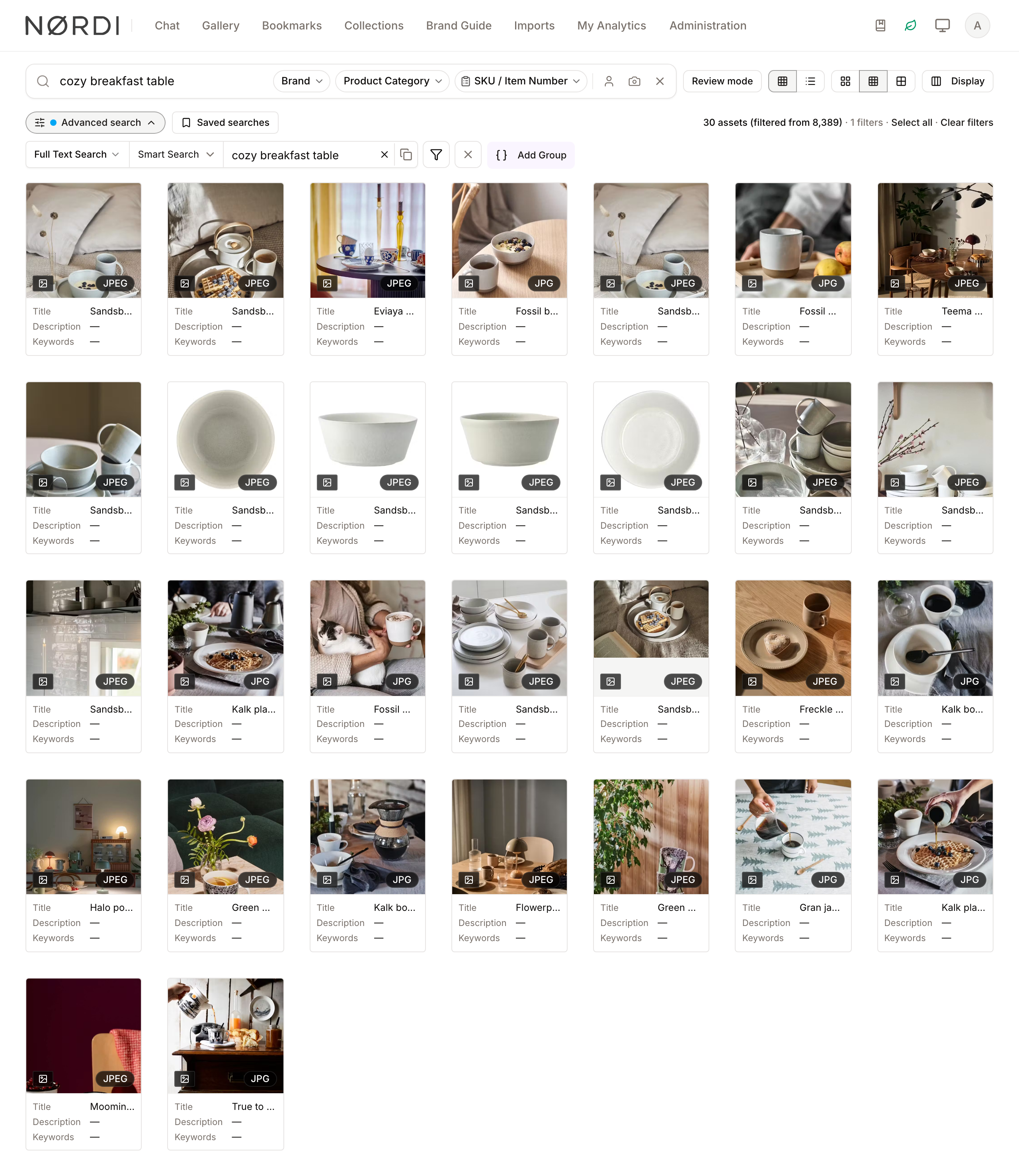 Meaning-based results for the conceptual query "cozy breakfast table"
