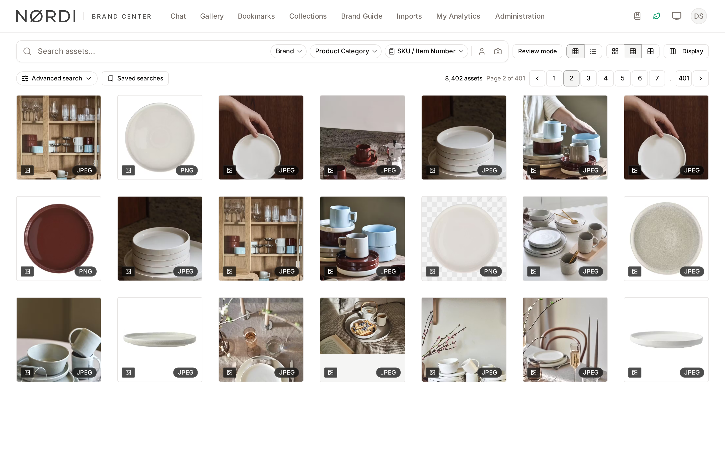 The Freedam workspace: the navigation bar across the top with shortcuts on the right, and the Gallery in the main area
