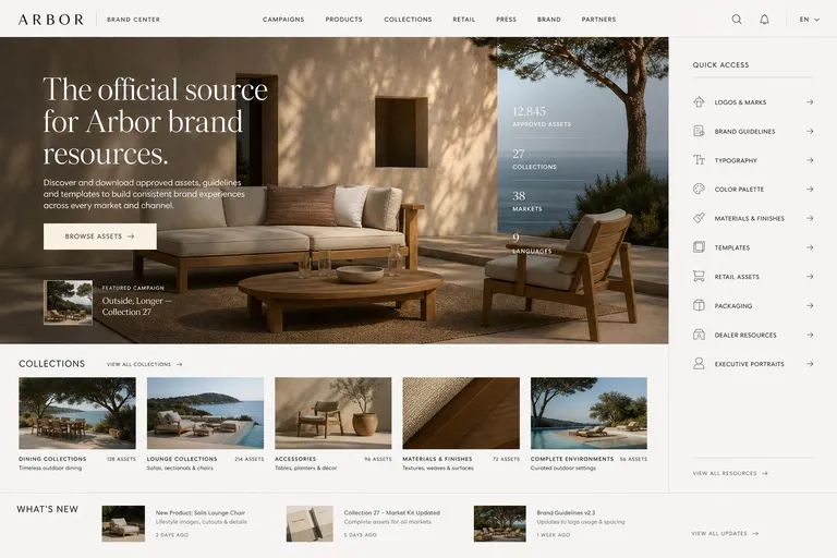 Arbor brand center homepage, Outside, Longer, Collection 27