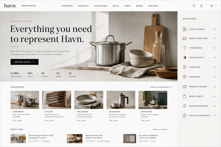 Havn brand center homepage, The Everyday Collection 2027