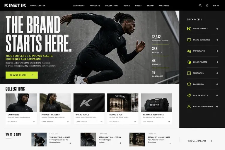 Kinetik brand center homepage, Train Beyond, FW27