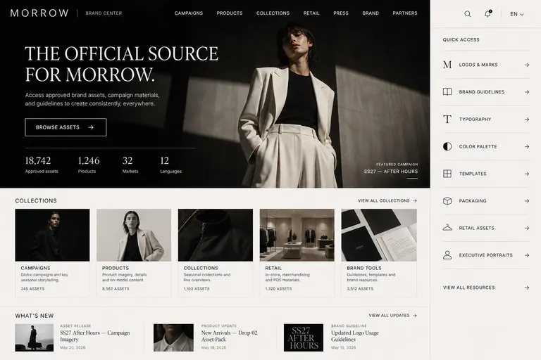Morrow brand center homepage, After Hours