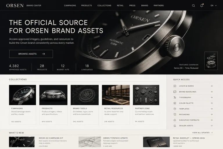 Orsen brand center homepage, Series 03, Time, Reduced